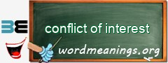 WordMeaning blackboard for conflict of interest